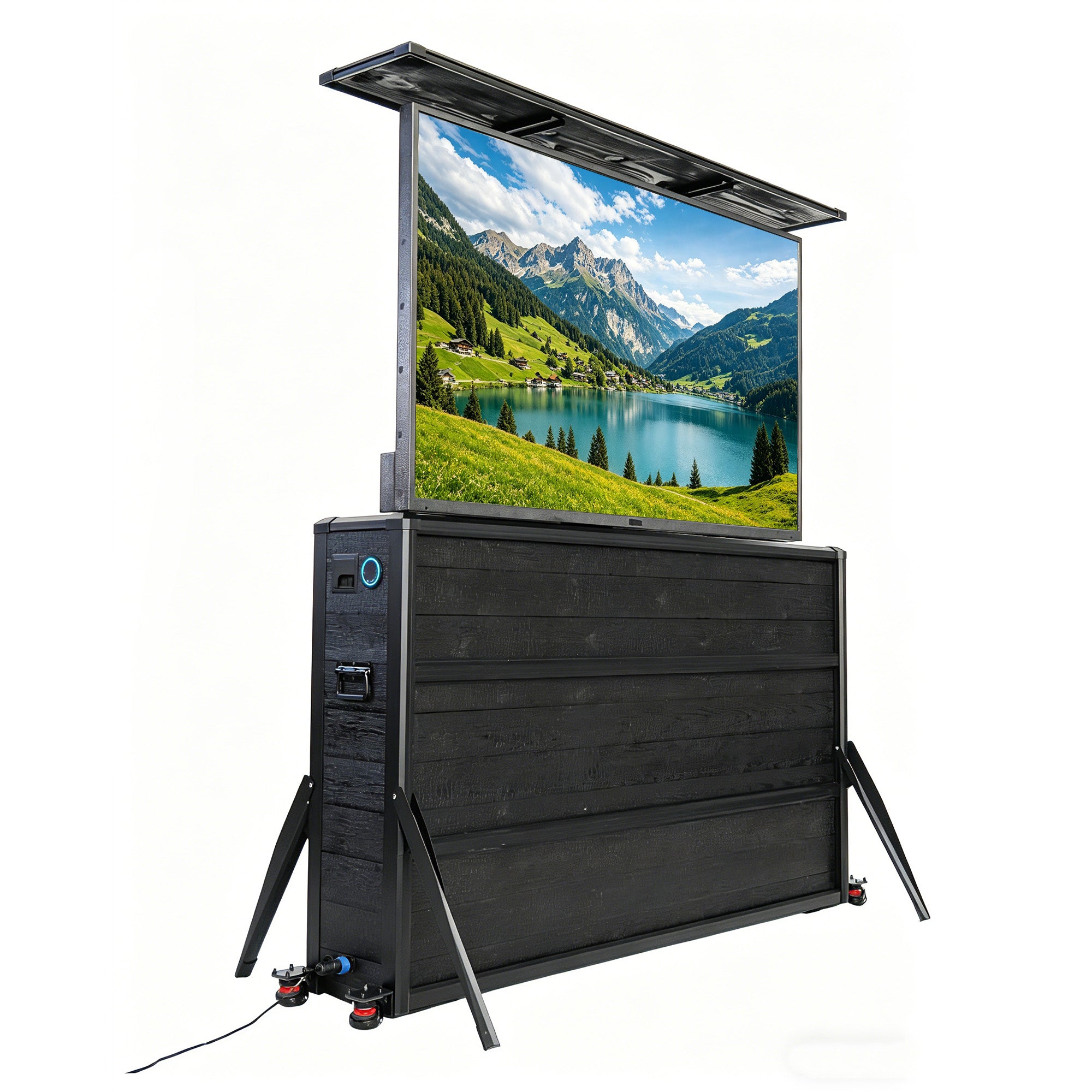 65" Charred Wood Outdoor TV Lift Cabinet