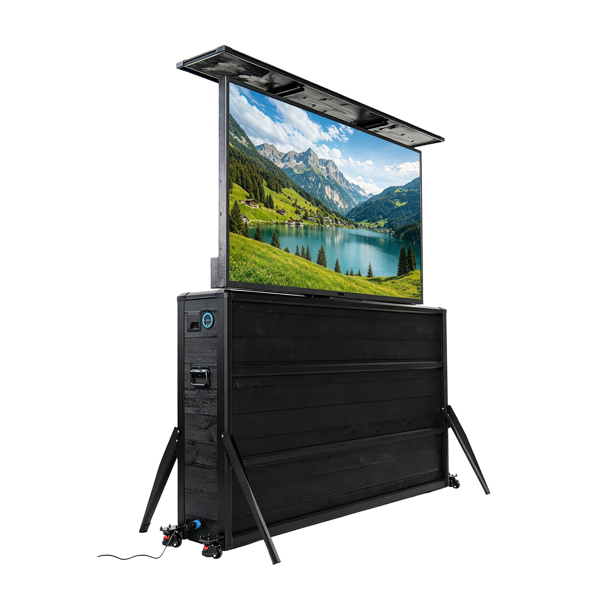 65" Charred Wood Outdoor TV Lift Cabinet