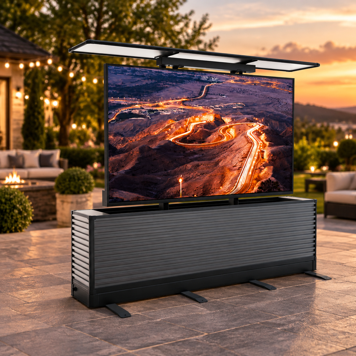 Soundbar Mount for IntelliCube Dual-Motion Outdoor TV Lift Cabinet – Confirm Compatibility Before Ordering