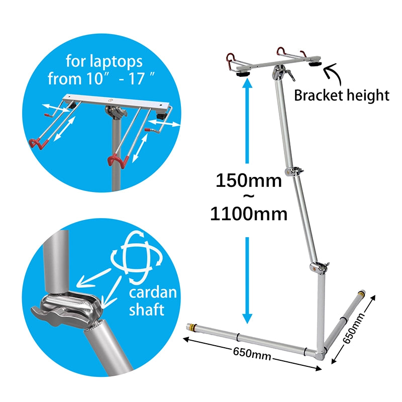 Laptop Floor Stand, Adjustable Height Tall Computer Stand