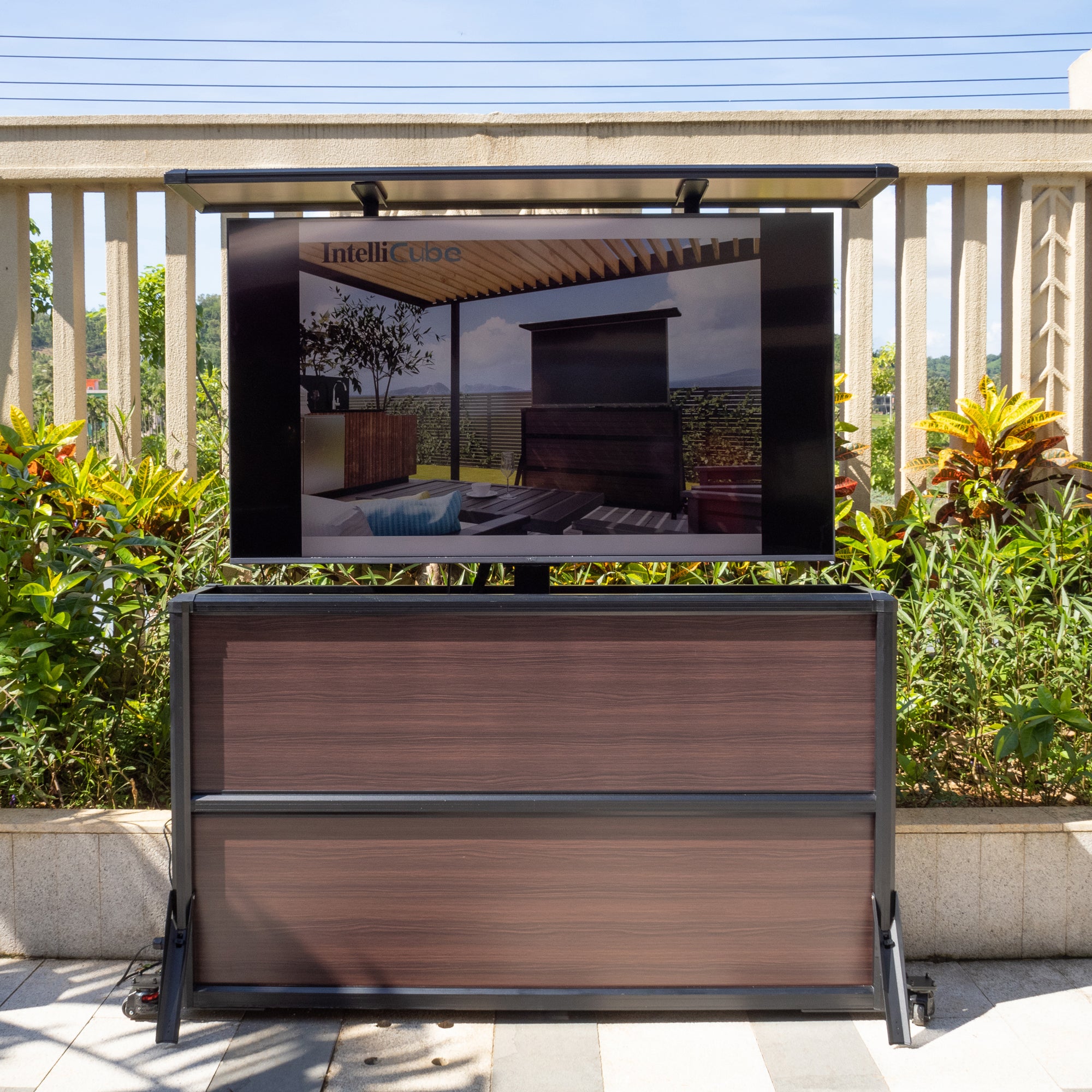 Weatherproof TV Lift Cabinet for TVs 55”, Indoor and Outdoor