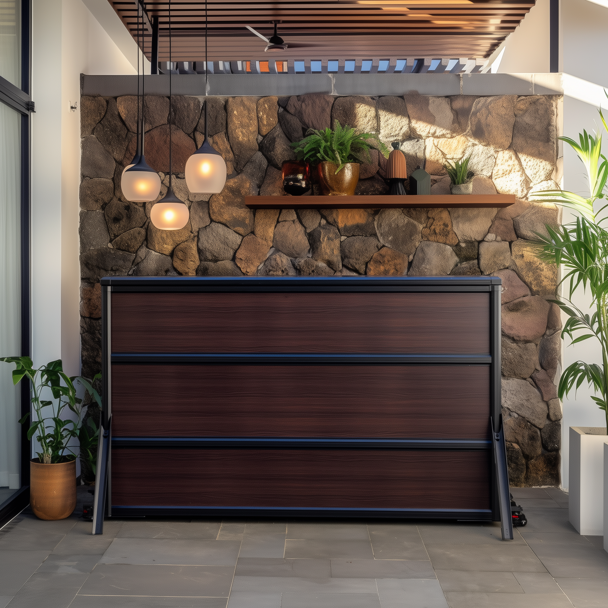 Weatherproof TV Lift Cabinet for TVs 65”, Indoor and Outdoor