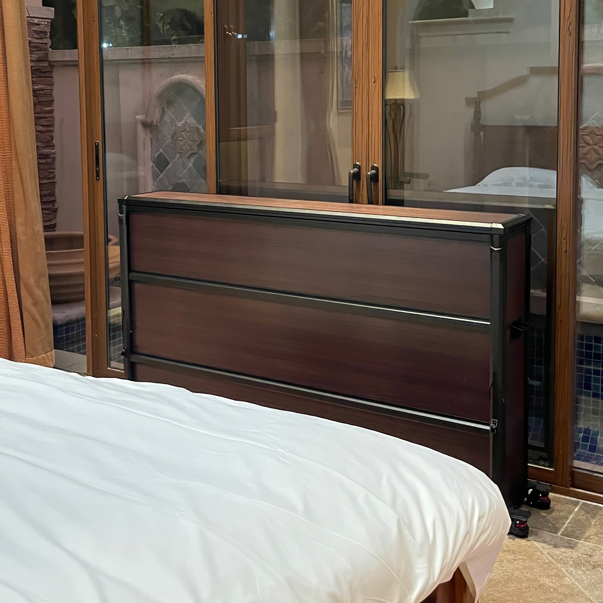 Weatherproof TV Lift Cabinet for TVs 65”, Indoor and Outdoor