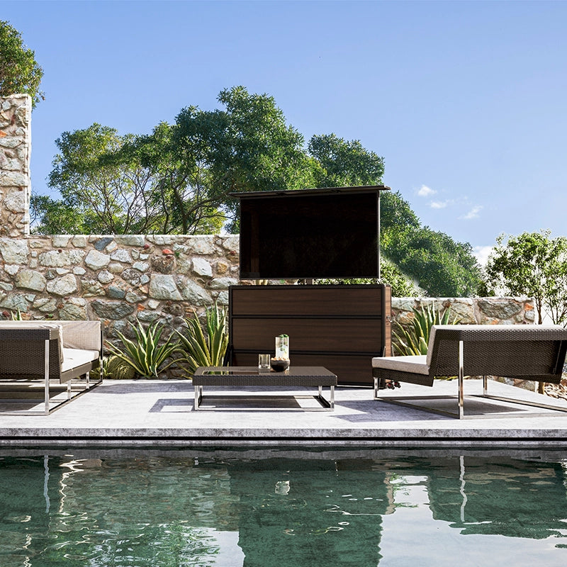 Weatherproof TV Lift Cabinet for TVs 75”, Indoor and Outdoor