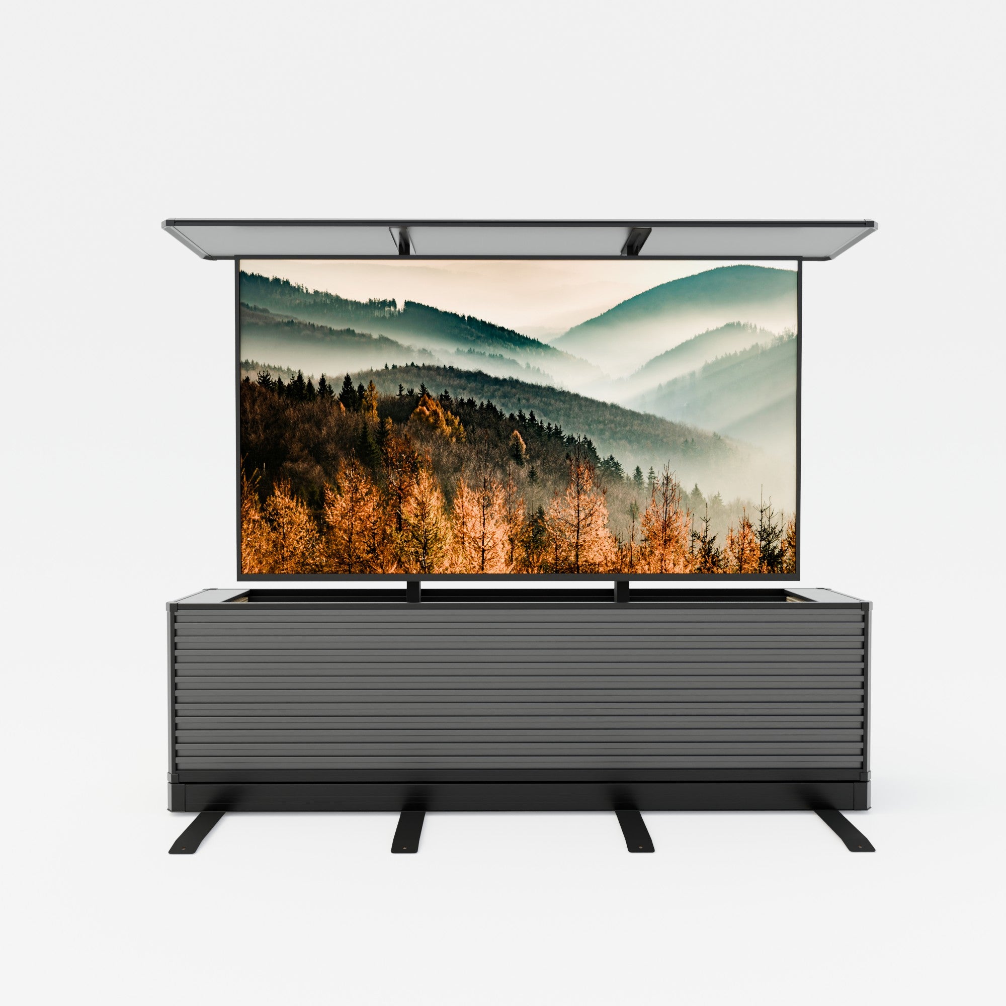 85" Dual-Motion Outdoor TV Lift Cabinet | Split-Design Motorized Patio TV Cabinet
