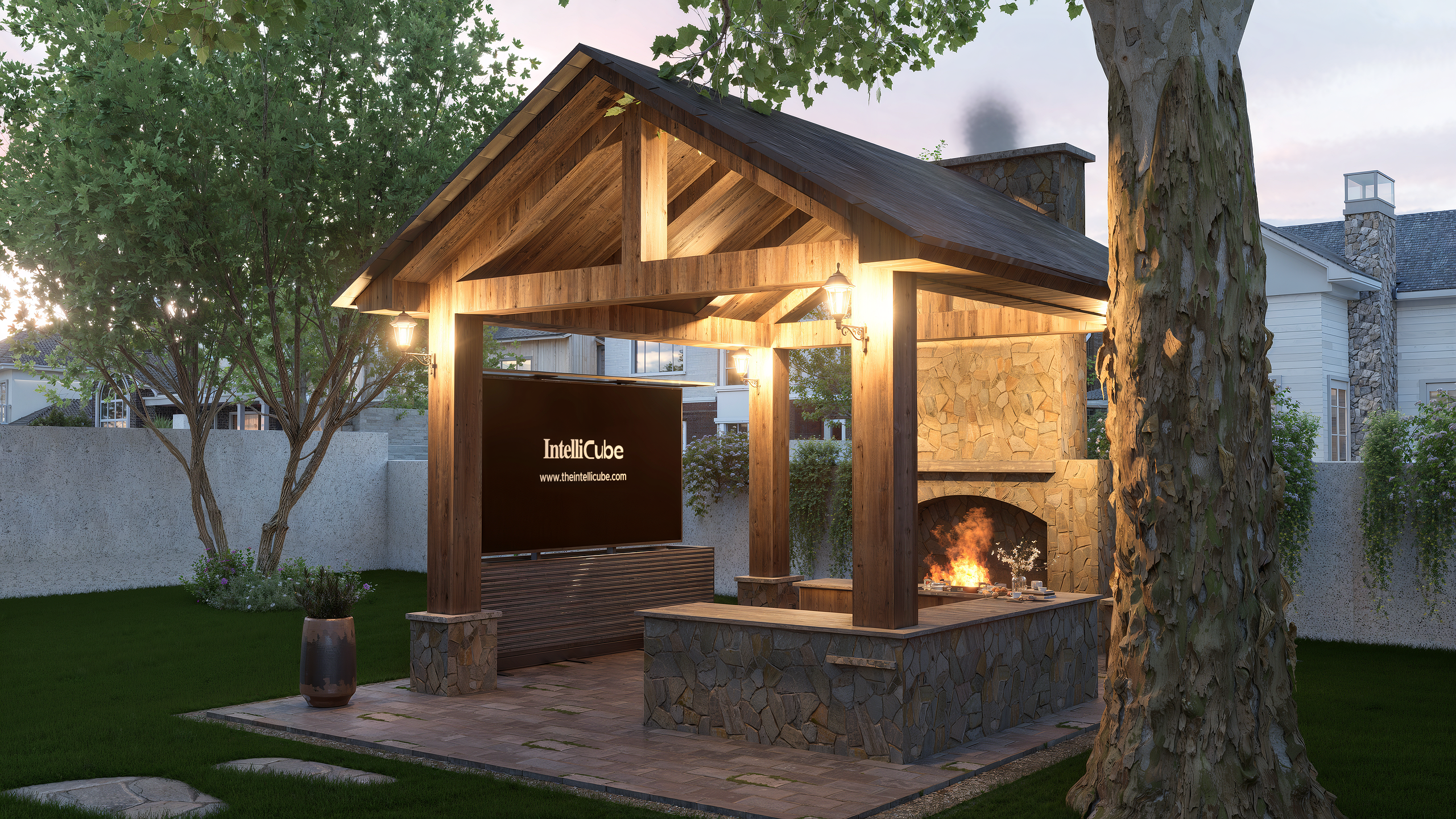 75" Split-Design Outdoor TV Lift Cabinet – Motorized Weatherproof Patio TV Cabinet (Pre-Order)