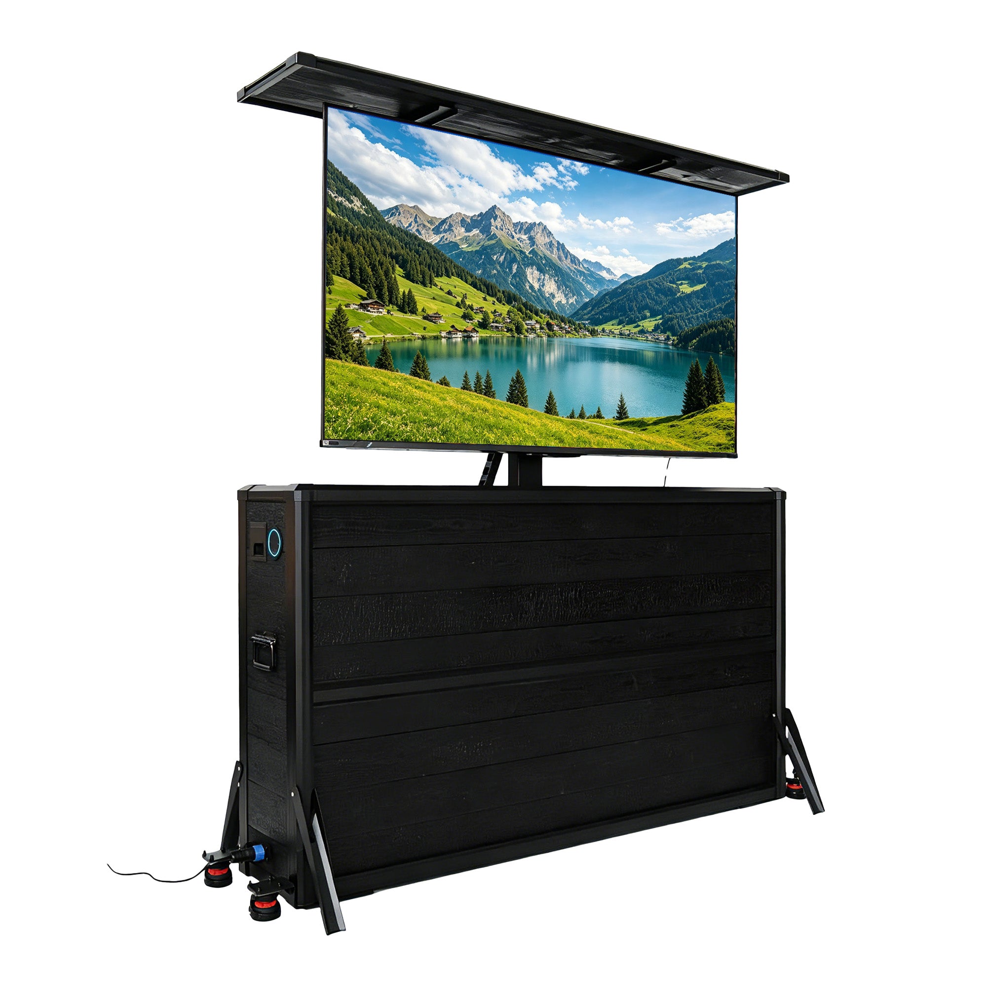 55" Charred Wood Outdoor TV Lift Cabinet
