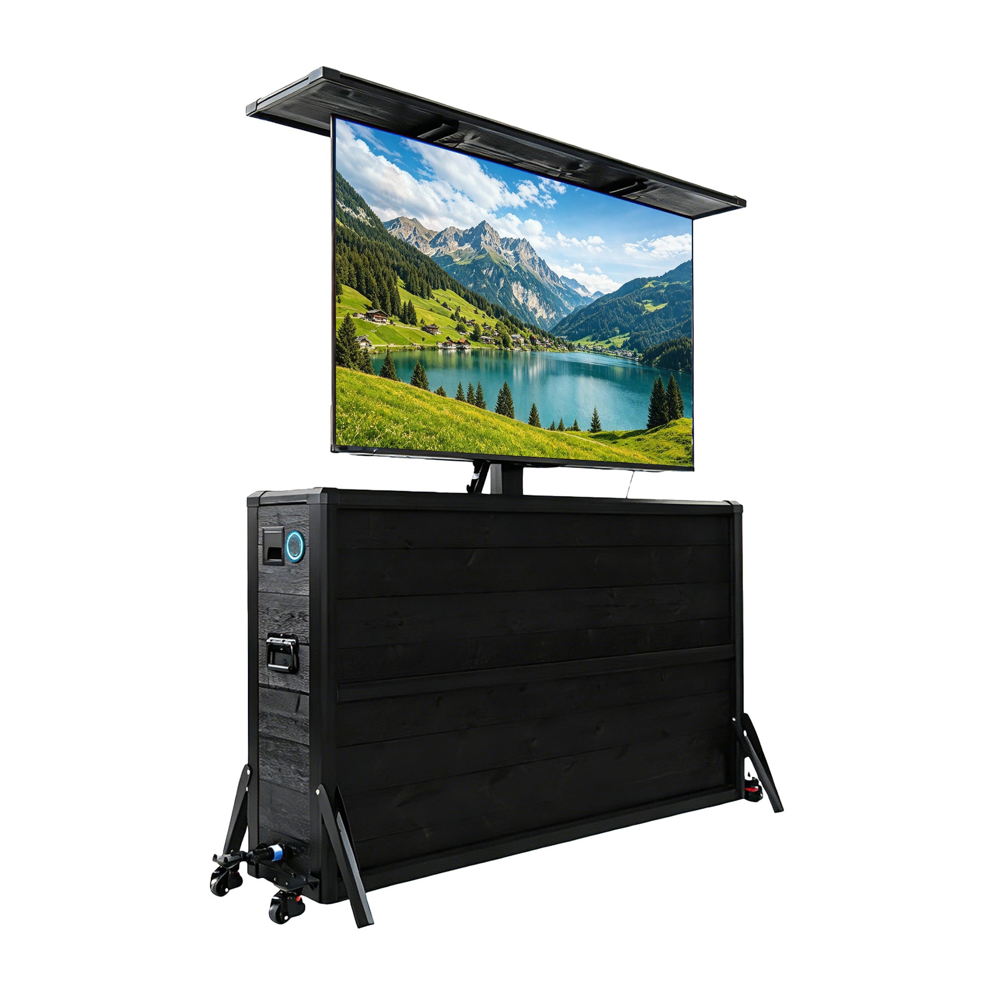 55" Charred Wood Outdoor TV Lift Cabinet