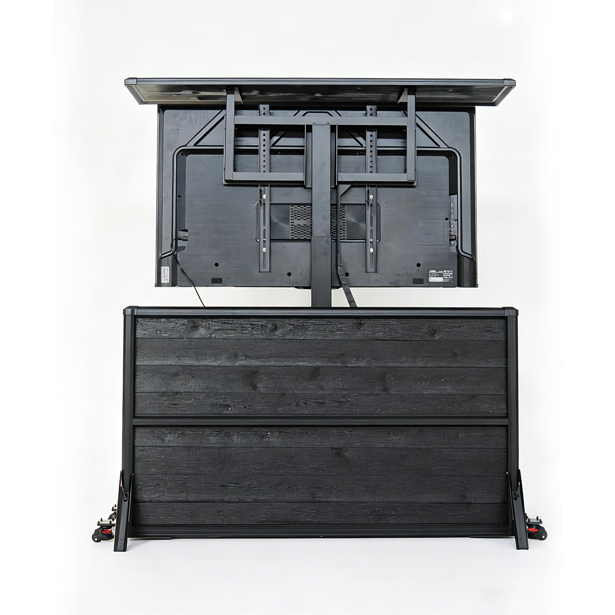 55" Charred Wood Outdoor TV Lift Cabinet