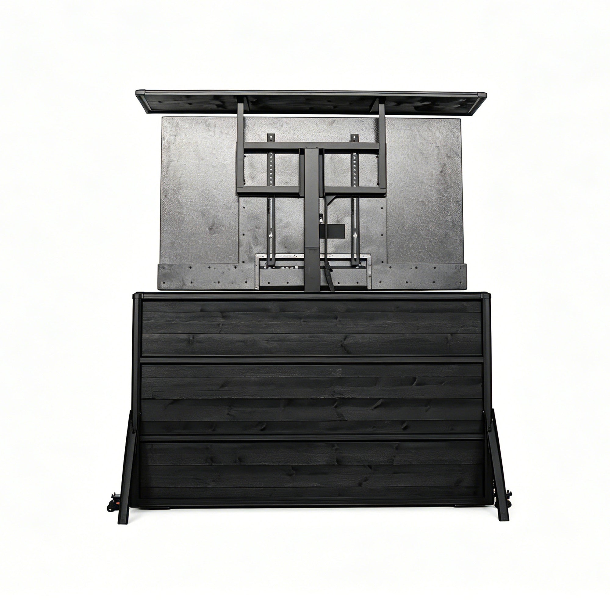 65" Charred Wood Outdoor TV Lift Cabinet