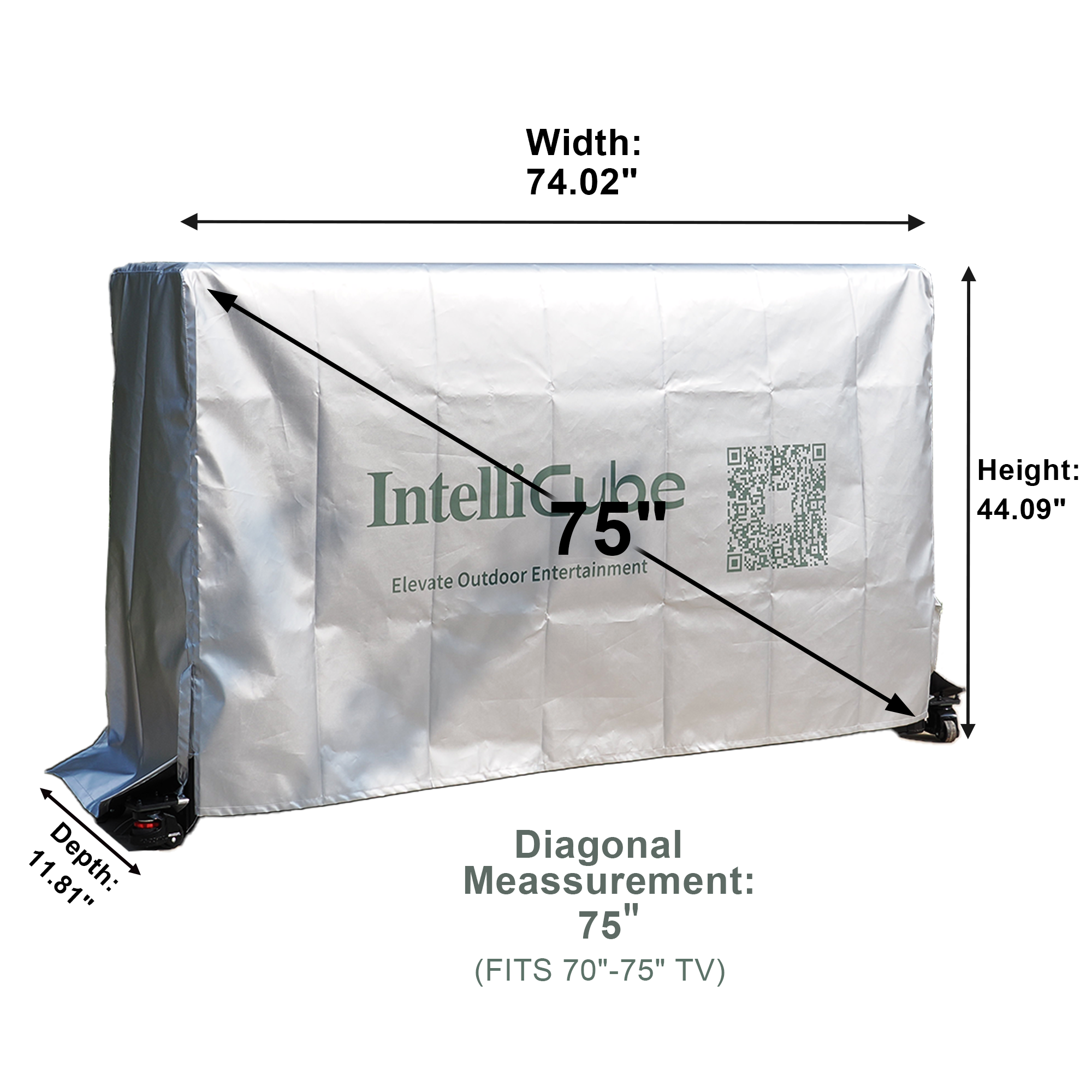 IntelliCube Protective Cover for Standard Outdoor TV Lift Cabinets (55” / 65” / 75”)