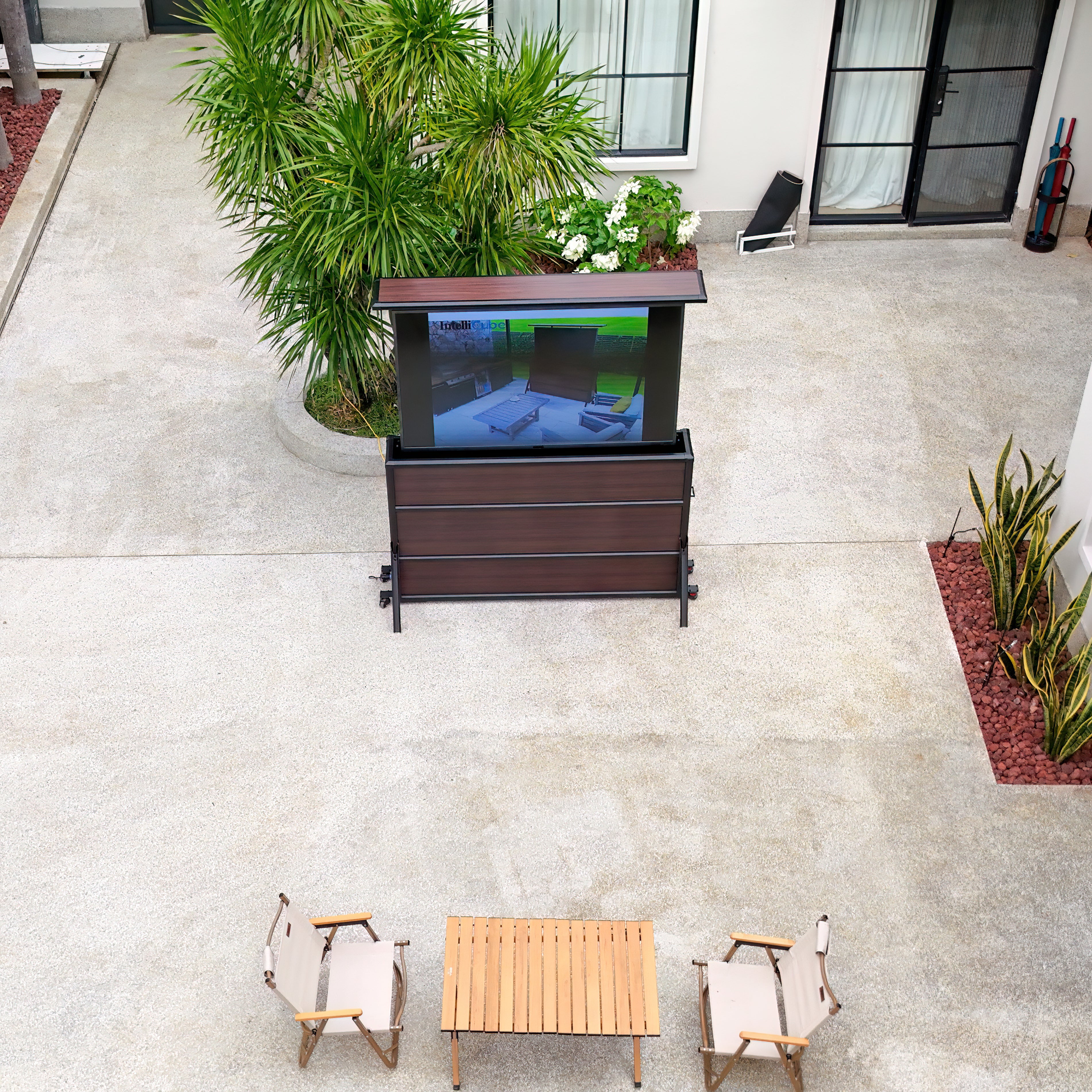 Weatherproof TV Lift Cabinet for TVs 75”, Indoor and Outdoor