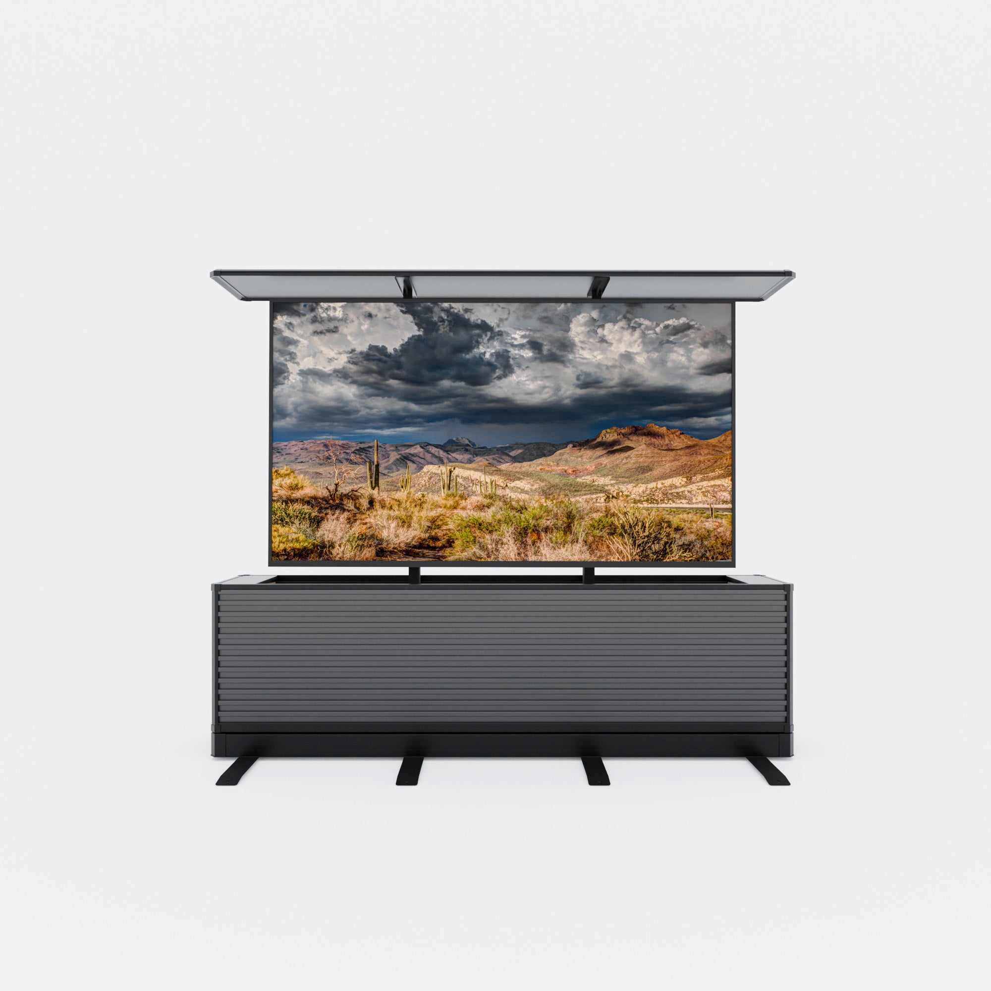 75" Dual-Motion Outdoor TV Lift Cabinet | Split-Design Motorized Patio TV Cabinet