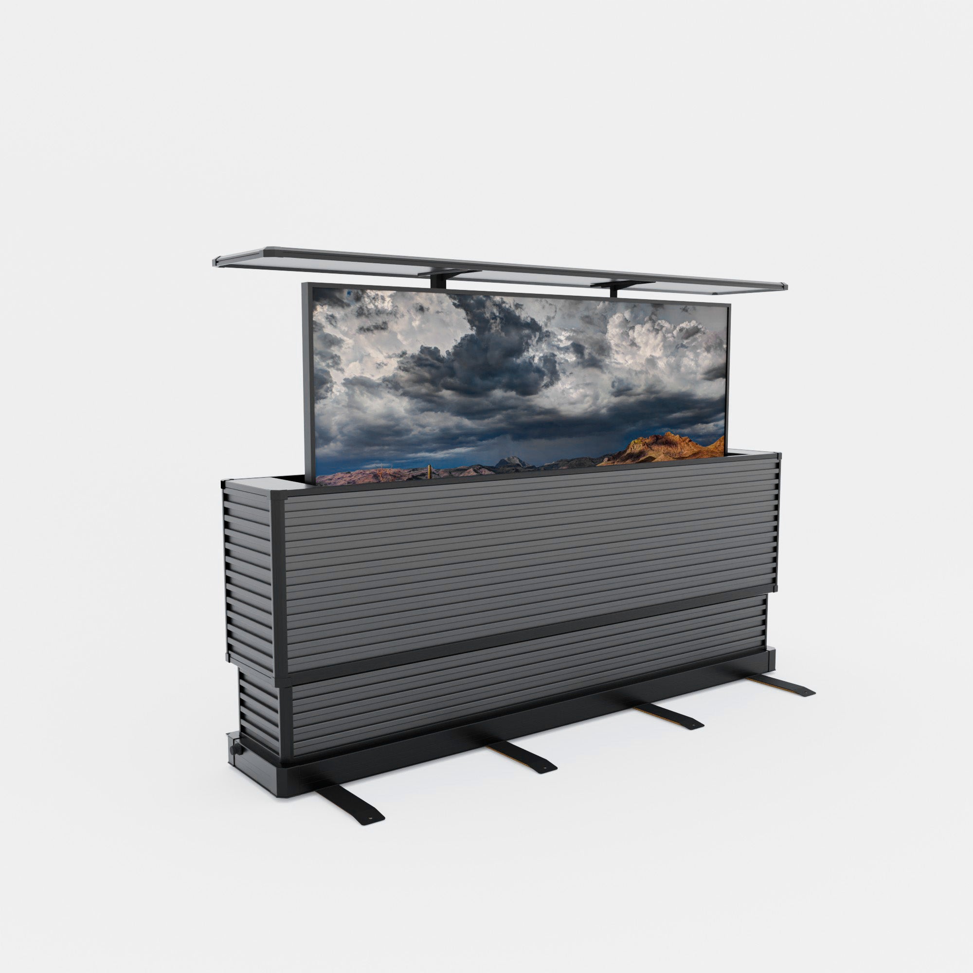 75" Dual-Motion Outdoor TV Lift Cabinet | Split-Design Motorized Patio TV Cabinet