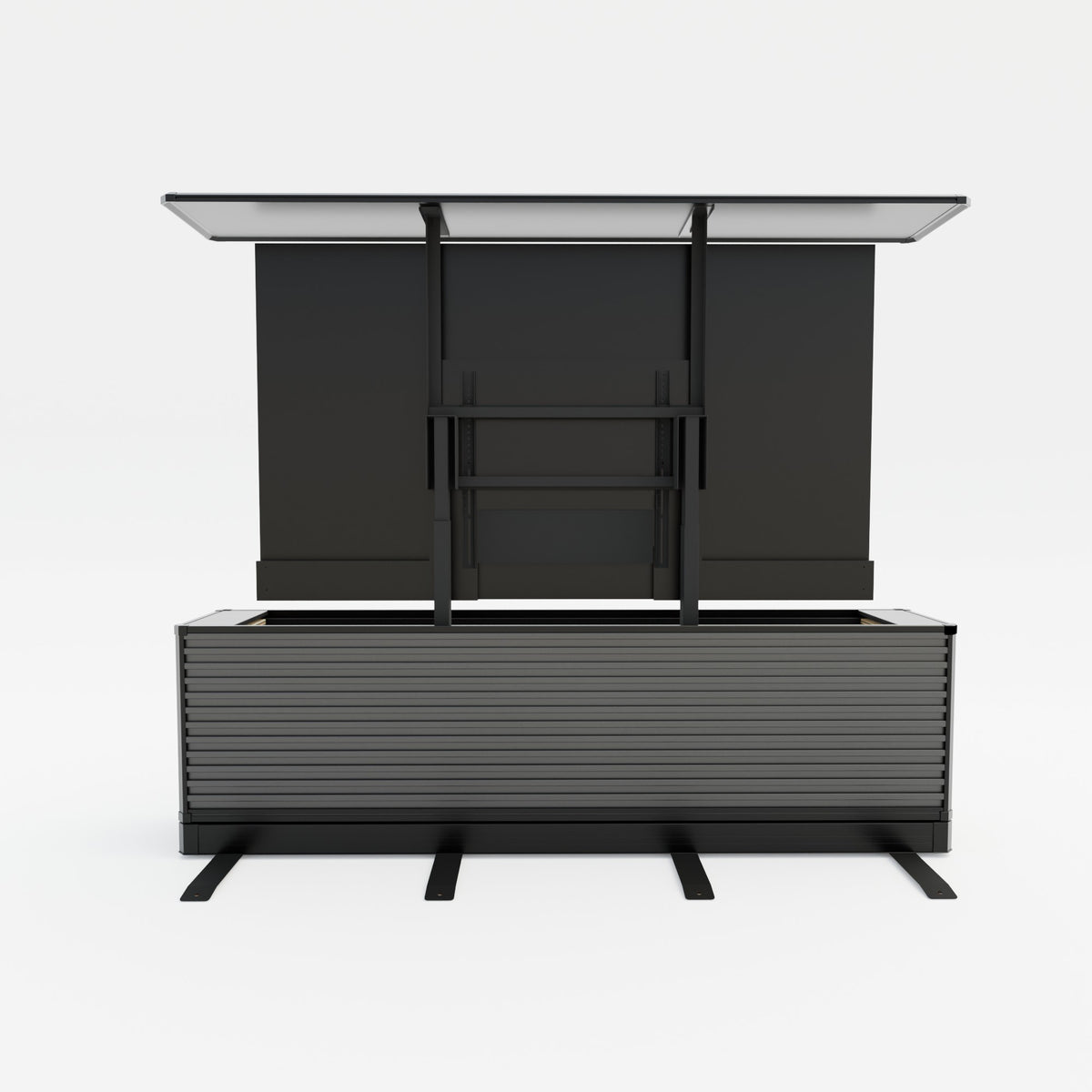 85" Dual-Motion Outdoor TV Lift Cabinet | Split-Design Motorized Patio TV Cabinet