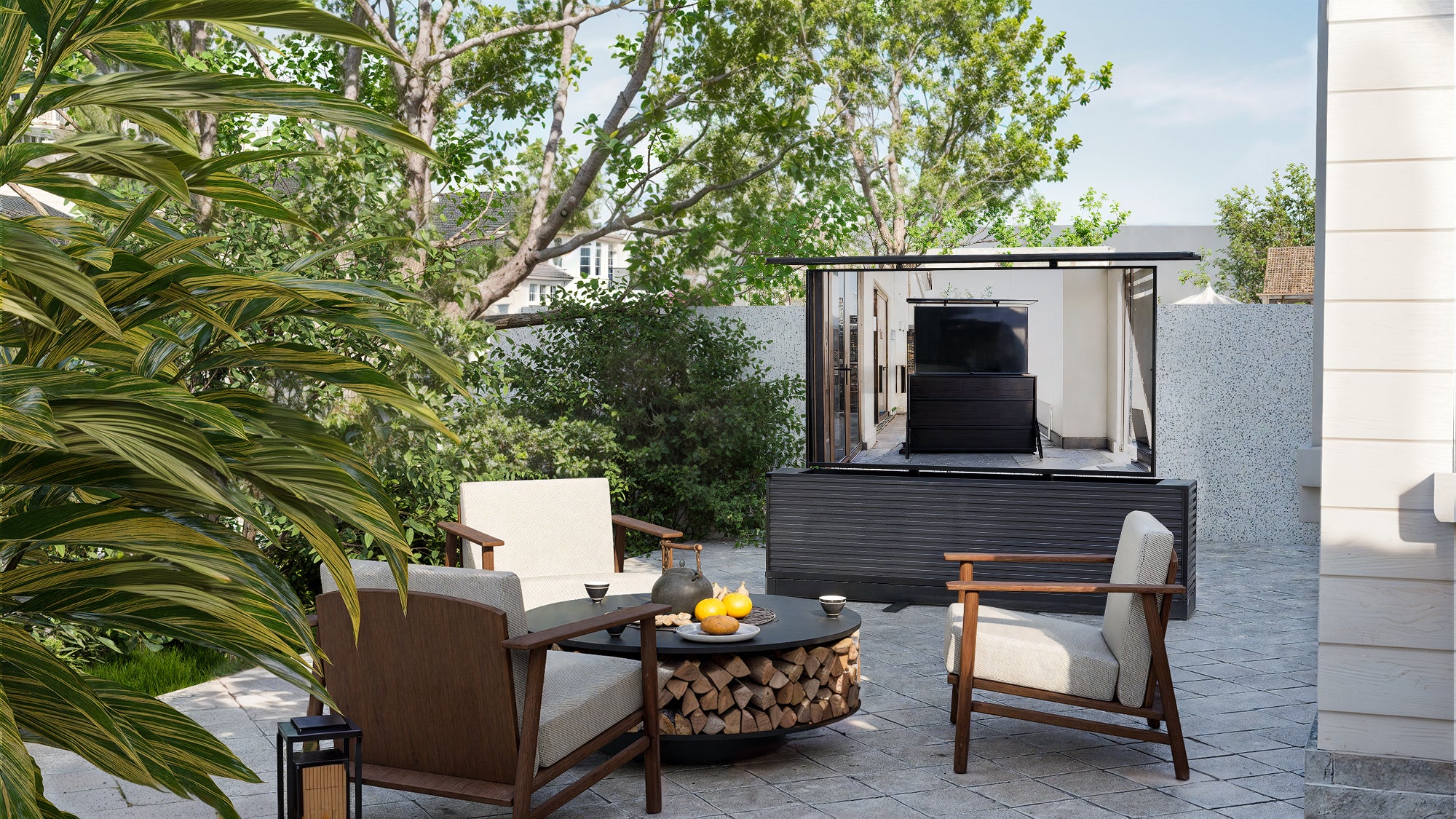 75" Split-Design Outdoor TV Lift Cabinet – Motorized Weatherproof Patio TV Cabinet (Pre-Order)