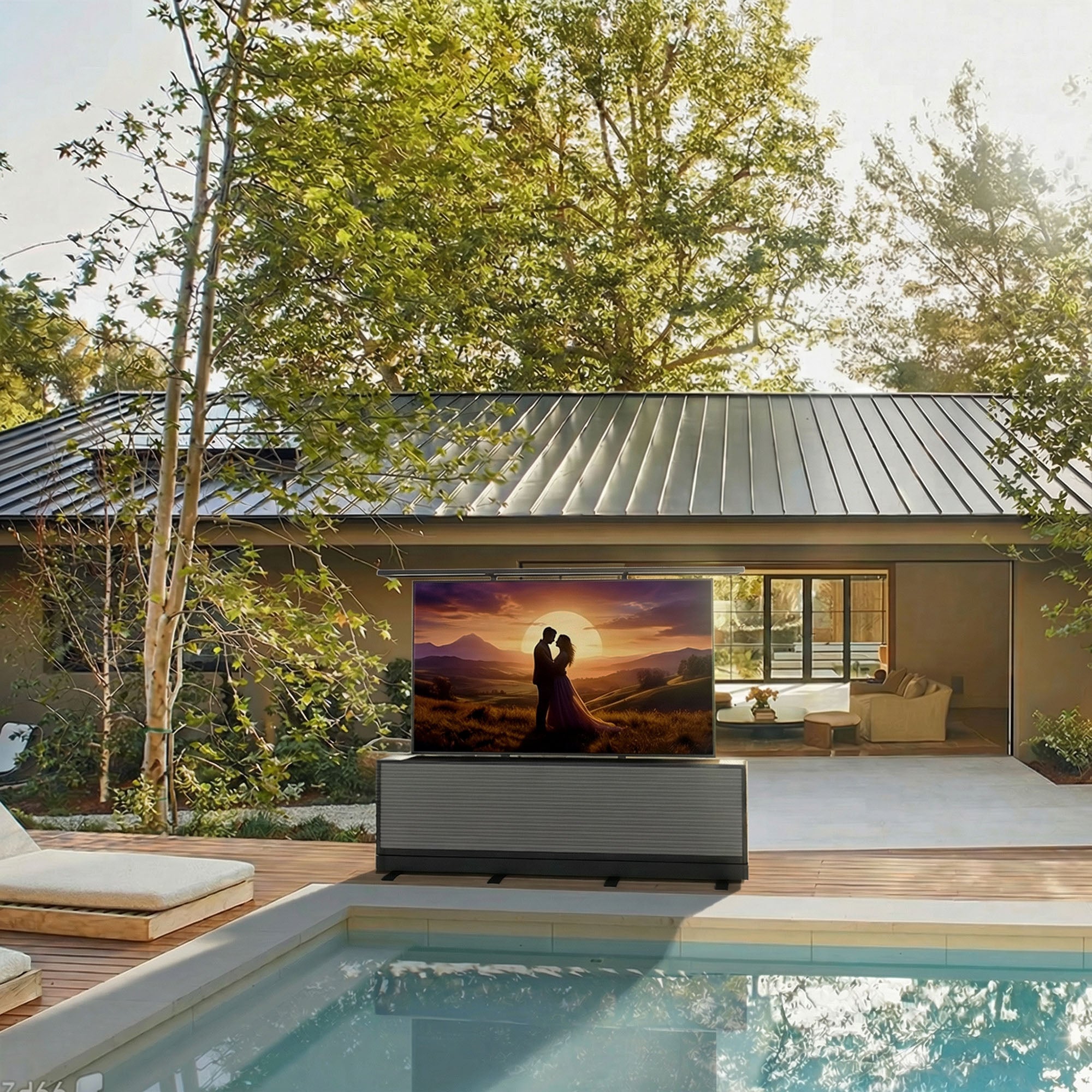 75" Split-Design Outdoor TV Lift Cabinet – Motorized Weatherproof Patio TV Cabinet (Pre-Order)